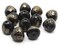 12 15mm Brass Tone Metallic Faceted Gumdrop Vintage Lucite Beads